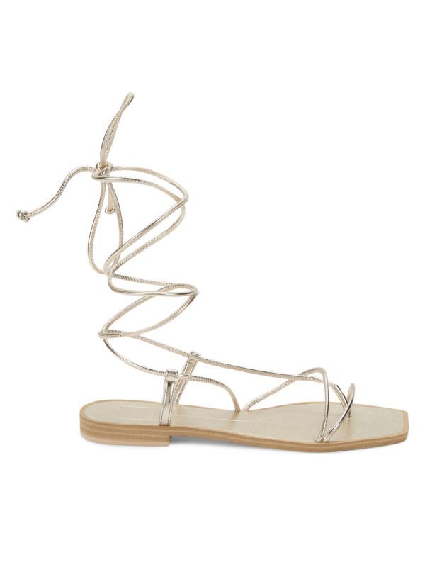 Itzel Metallic Lace Up Gladiator sandals | Saks Fifth Avenue OFF 5TH