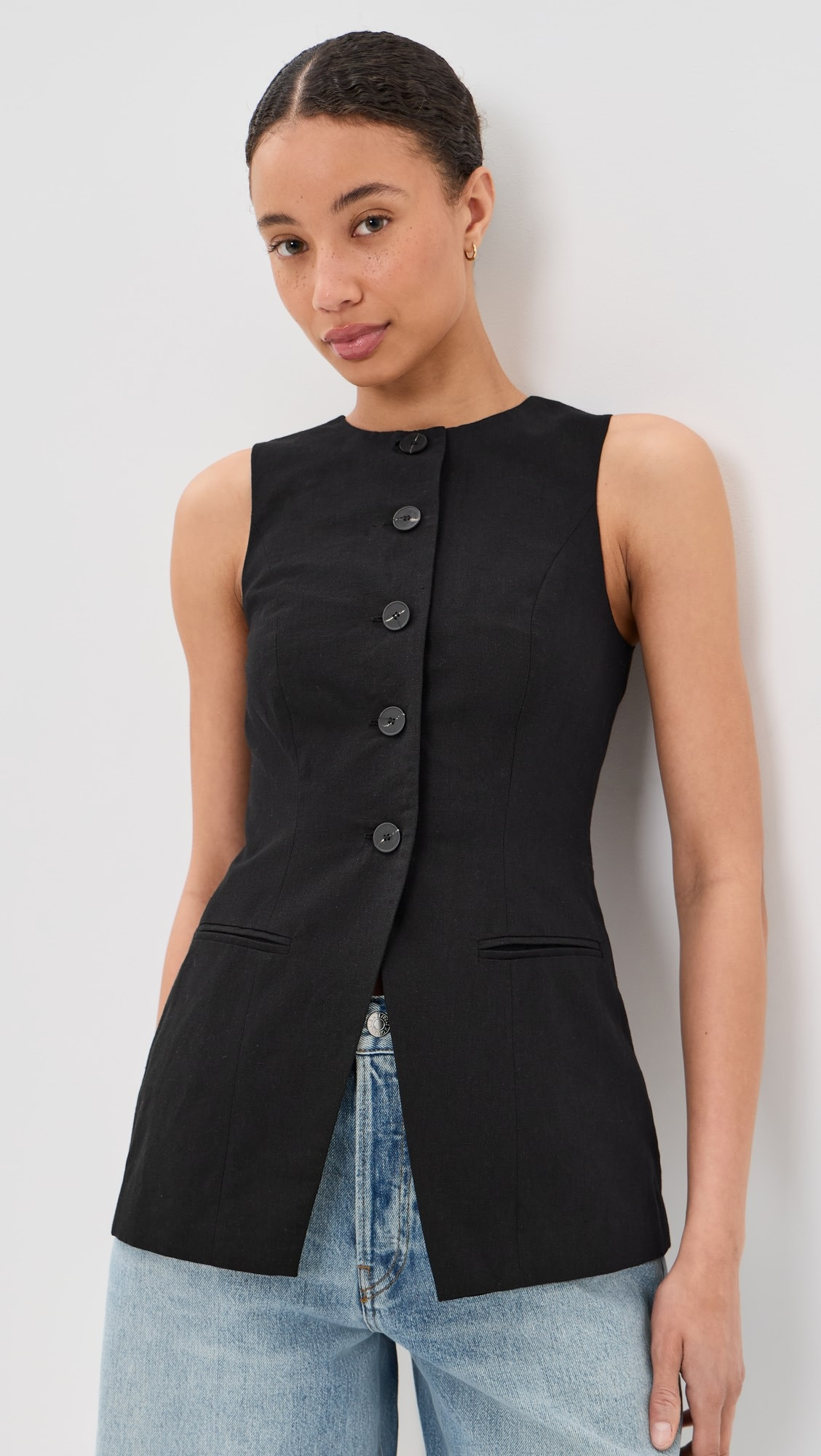Leo Linen Mix Waistcoat | Shopbop