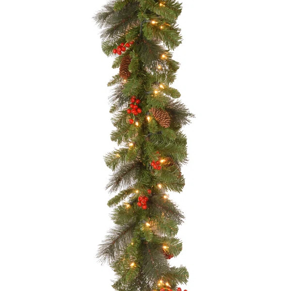 Crestwood 108'' in. Lighted Faux Garland | Wayfair North America