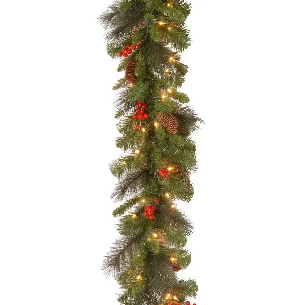 Crestwood 108'' in. Lighted Faux Garland | Wayfair North America