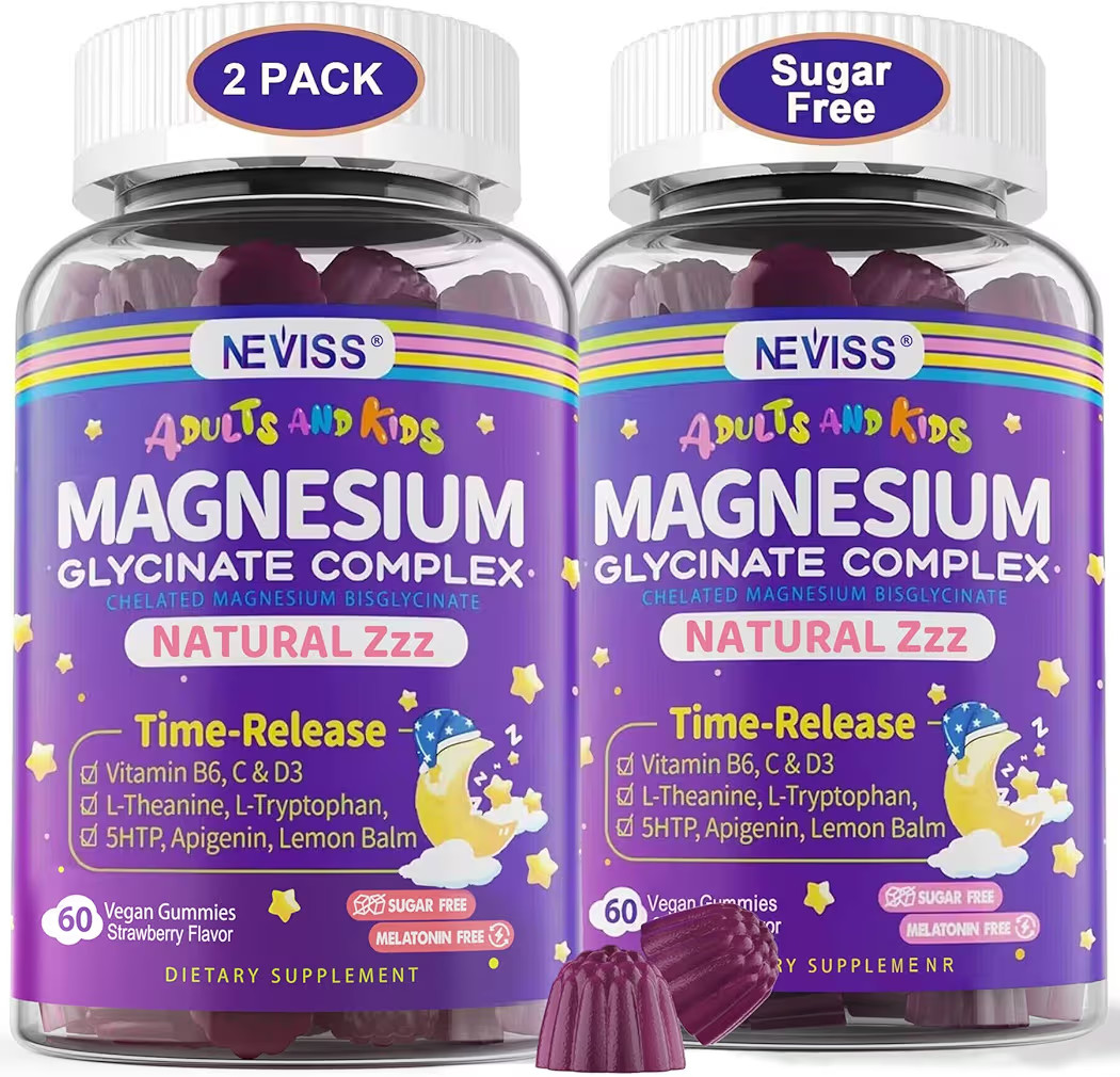 Magnesium Glycinate Gummies for Adults & Kids 4+, Sugar Free Magnesium Bisglycinate Supplement 40... | Amazon (US)