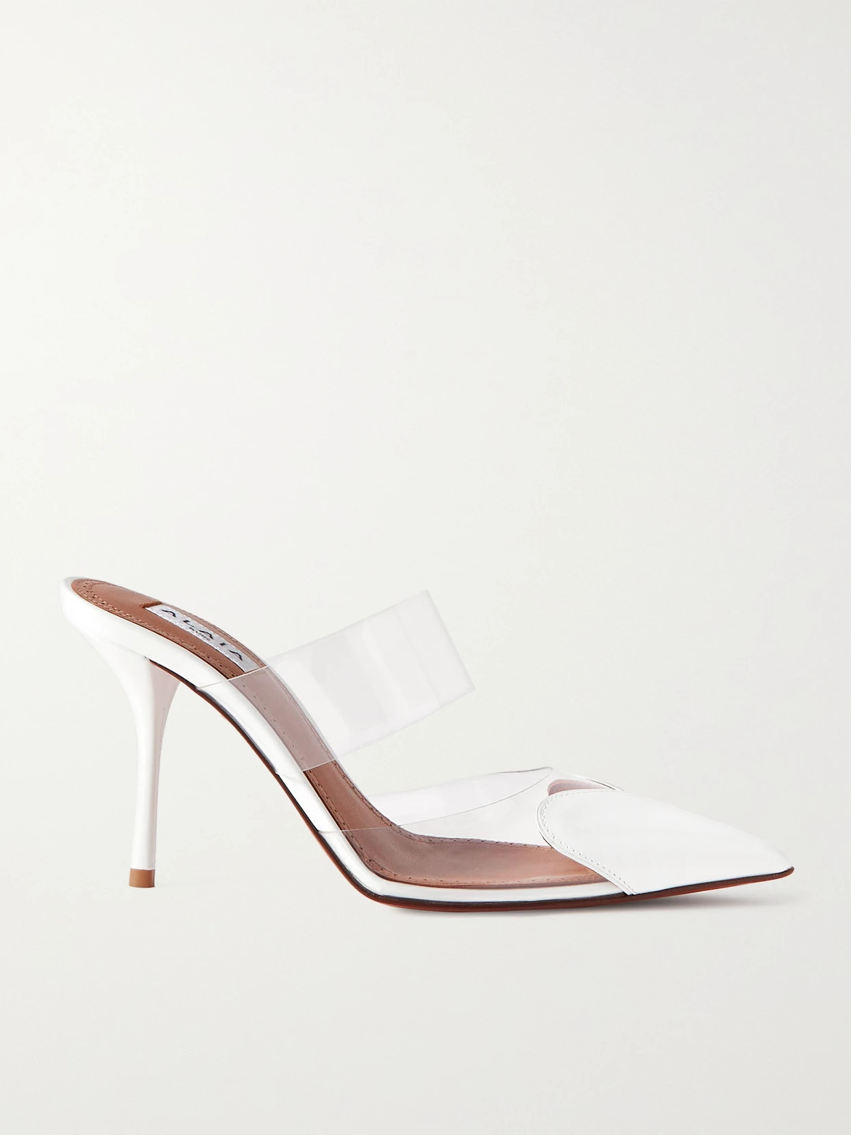 Alaïa - Caur 90 Pu And Patent-leather Point-toe Mules - White | NET-A-PORTER (UK & EU)