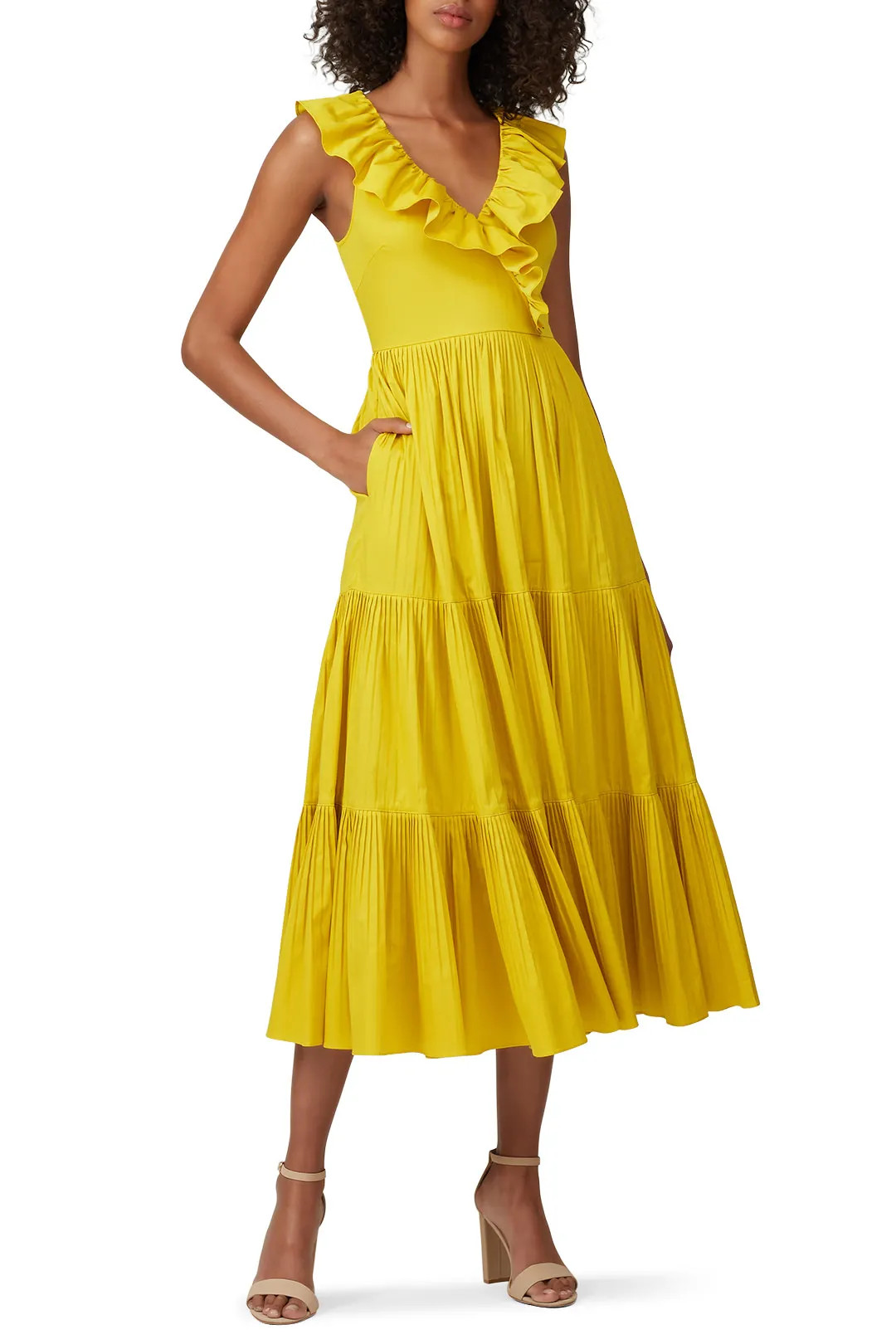 Poplin Ruffle Tiered Dress | Rent the Runway