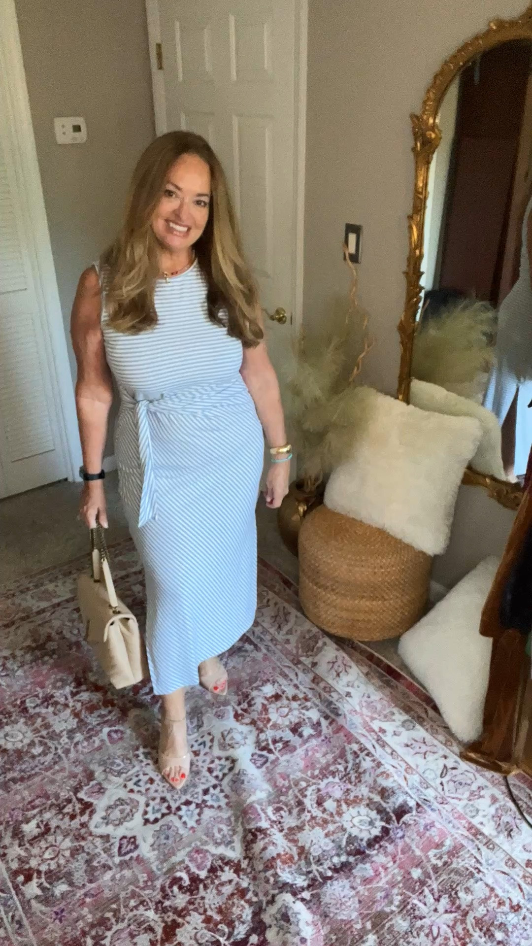 Summers easy comfortable knit dress with faux tie sash. Work wear casual

#LTKSeasonal #LTKmorningroutine #LTKWorkwear