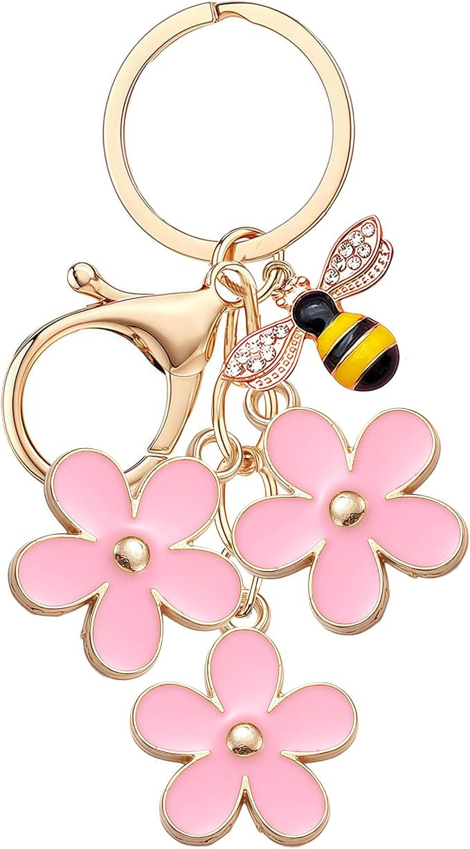 Cute Flower Keychain Keys Charm Gifts for Women Key Ring Decor Purse Charms for Handbags Bag Acce... | Amazon (US)