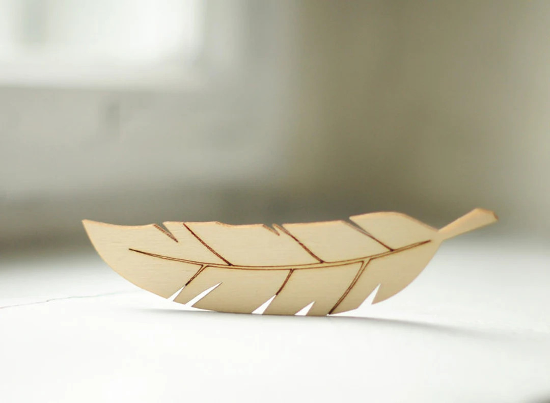 12.5cm wooden feather shape  - natural wood -  ready to decorate - unpainted - make your own neck... | Etsy (US)