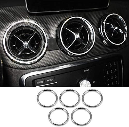 TopDall AC Air Vent Outlet Bling Crystal Shiny Accessory Interior Ring 5 Pcs Compatible for Mercedes | Amazon (US)