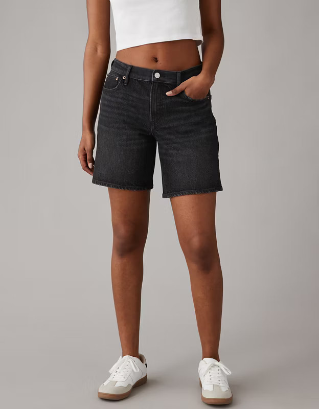 AE Strigid 8" Perfect Ripped Denim Bermuda Short | American Eagle Outfitters (US & CA)