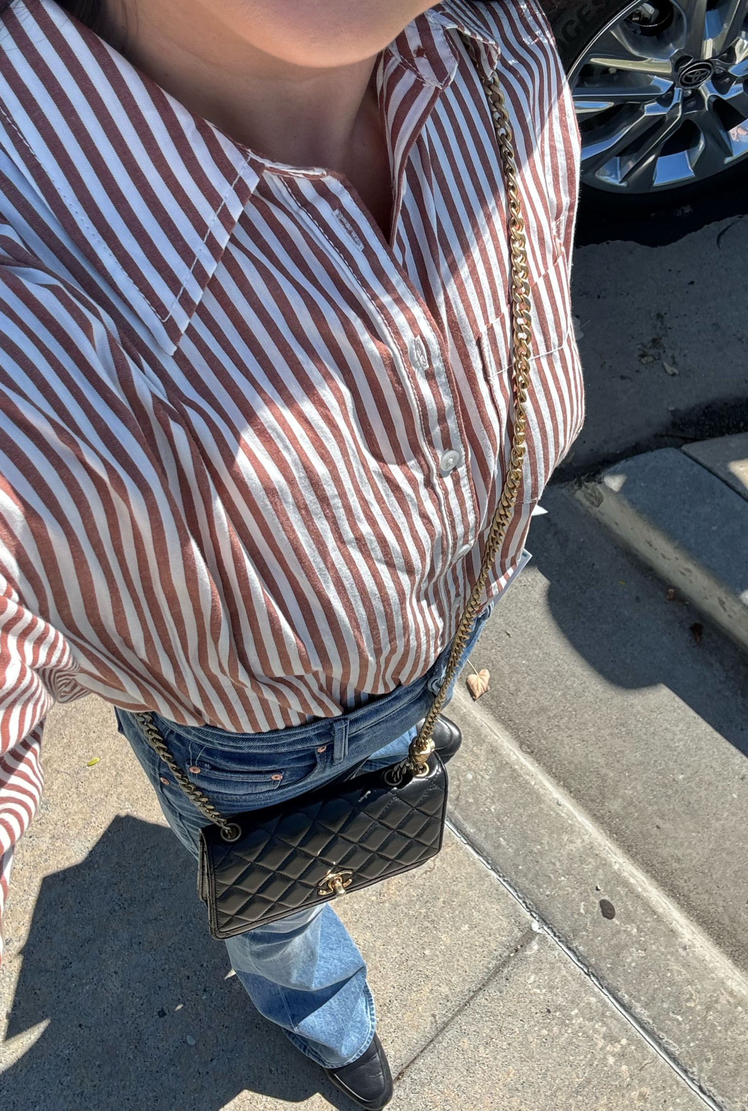 This Oversized Striped Button Up Shirt from Anthropologie is perfect for fall!  I love the color!  It’s so much prettier in person!  I’ve paired mine with some flair denim jeans and leather loafers! 

Fall outfits 

#LTKover40 #LTKstyletip