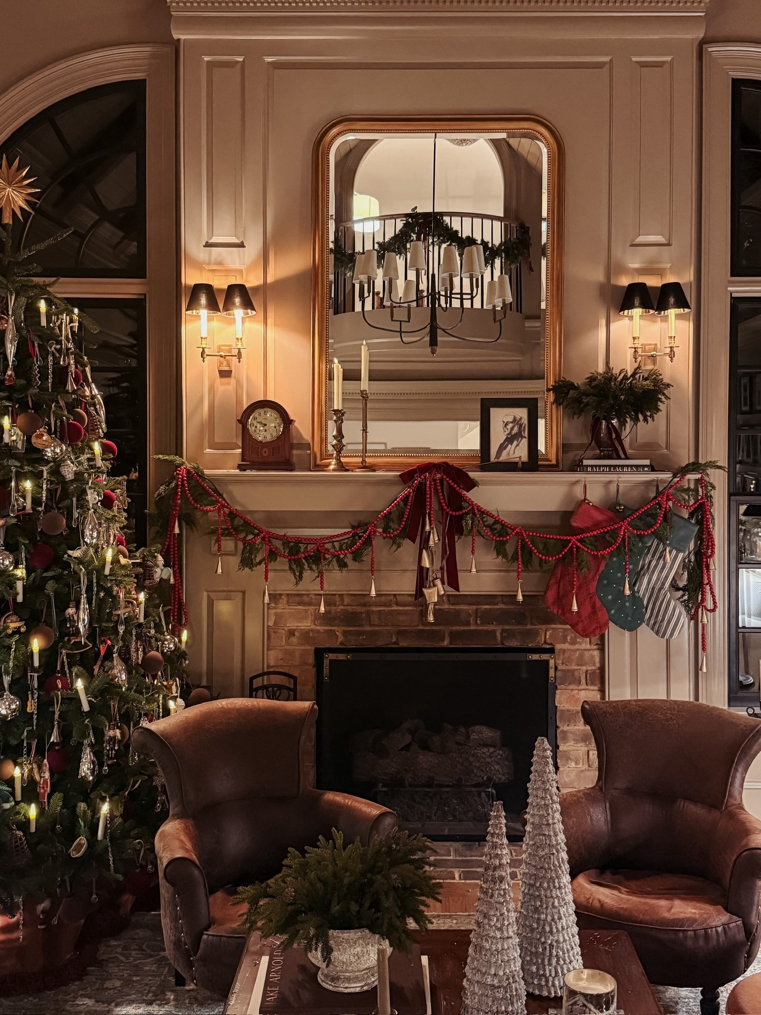 Our holiday mantle this year! I went with less greenery this year to balance out the tree being right next to the mantle. Linked everything for you!

#LTKHoliday #LTKCyberWeek #LTKHome