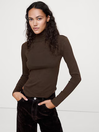 Ribbed Turtleneck T-Shirt | Banana Republic (US)