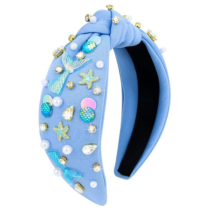 YARIEW Mermaid Knotted Headband for Women and Girls, Mermaid Headband for Little Girl Hair Access... | Amazon (US)