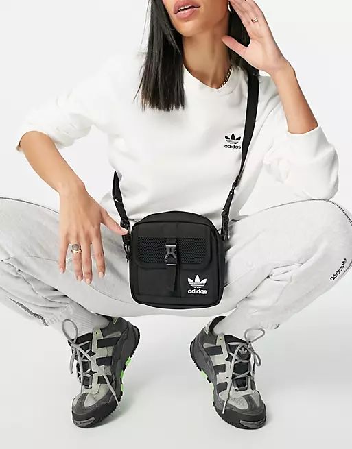 adidas Originals large across body bag in black | ASOS (Global)