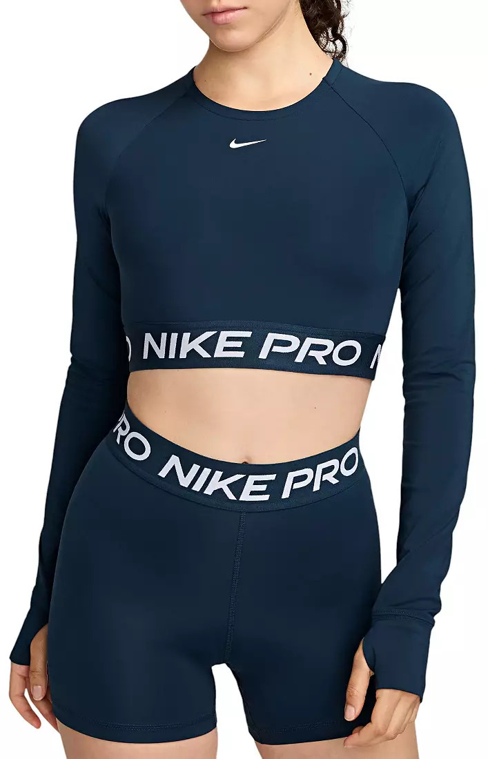 Nike Women's Pro Dri-FIT Cropped Long-Sleeve Top | DICK'S Sporting Goods