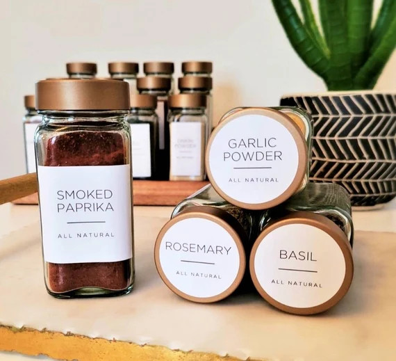 Spice Jar Label Stickers • Modern Minimalist • Spice Jar •  Pantry Label • All Natural Wa... | Etsy (US)