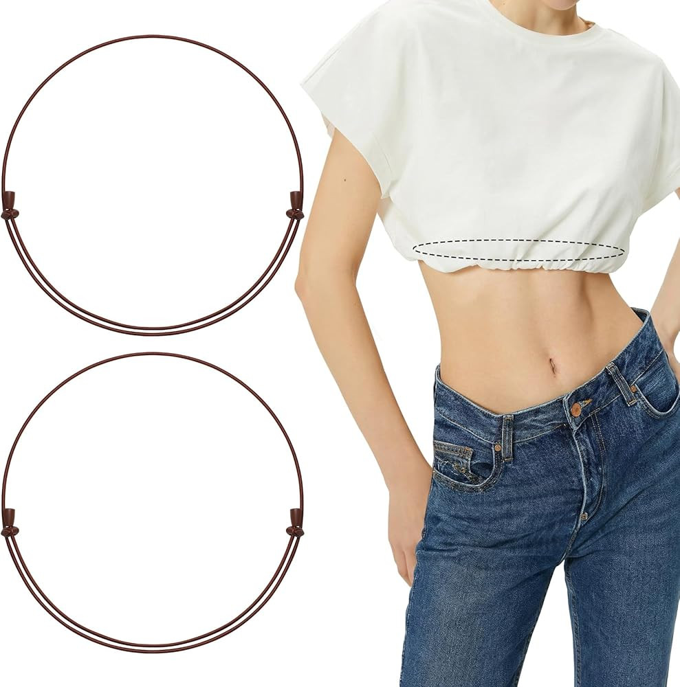 XZQTIVE 2Pcs Invisible Elastic Waist Tuck Band for Women Adjustable Stretch Belt for Tightening/S... | Amazon (US)