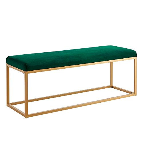 Ball & Cast Upholstered Velvet Bench 48" W x 16" D x 18" H Emerald,Golden Powder Coating Legs Set of | Amazon (US)