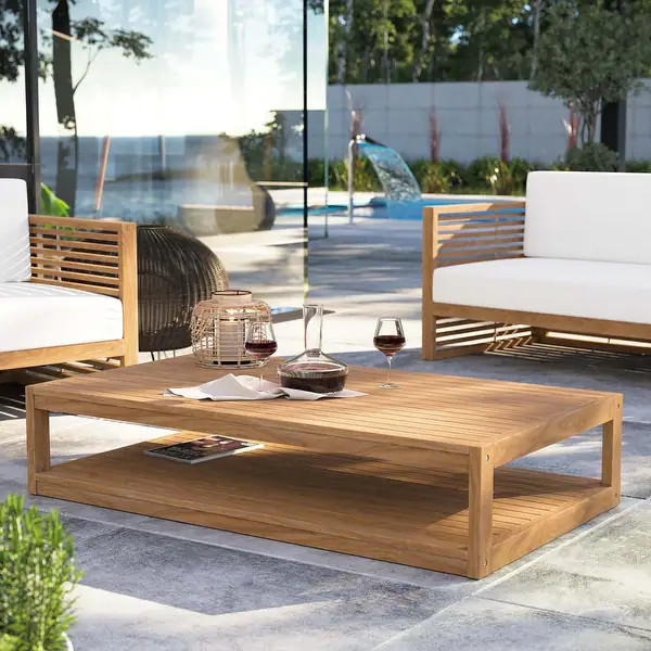 Carlsbad Teak Wood Outdoor Patio Coffee Table | Bed Bath & Beyond