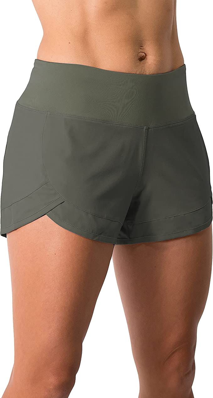 Tough Mode Apparel Womens Lightweight Running WOD Volleyball Shorts Workout Mesh Liner Zip Pocket | Amazon (US)