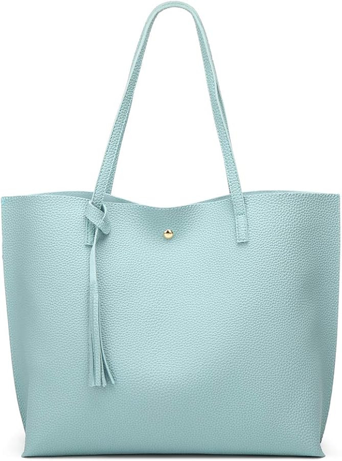 Dreubea Women's Soft Faux Leather Tote Shoulder Bag from, Big Capacity Tassel Handbag | Amazon (US)