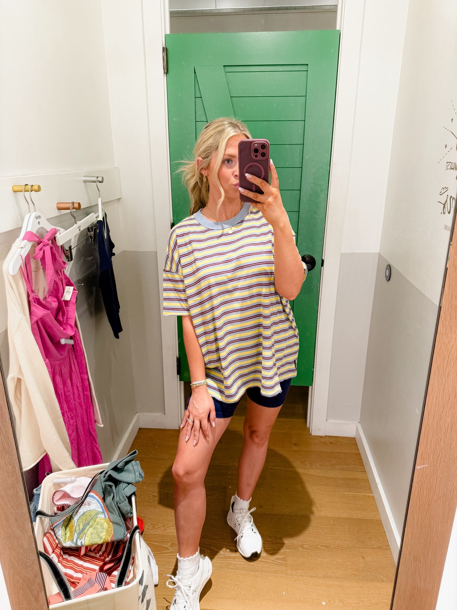 Boyfriend T-shirt in stripes @Aerie wearing a M 💙

#LTKootd #LTKmomlife