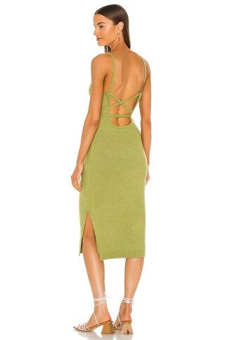 Line & Dot Megan Wrap Dress in Chartreuse from Revolve.com | Revolve Clothing (Global)