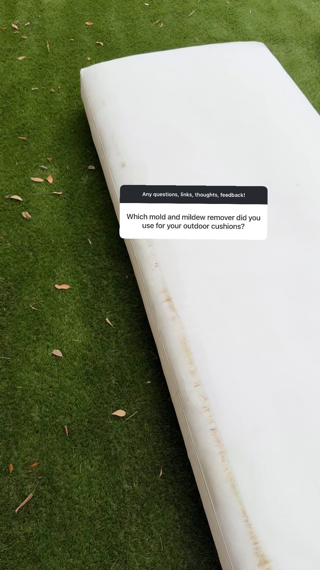 This mold spray works so so well on outdoor furniture