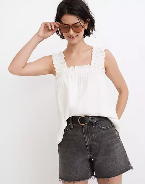 Knit Lightspun Ruched-Strap Top | Madewell