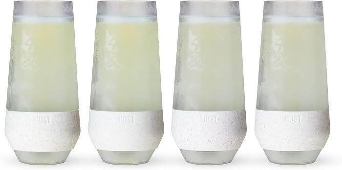 Host Freeze Champagne Flutes, Shatterproof Freezable Double Walled Stemless Sparkling Wine Glasse... | Amazon (US)
