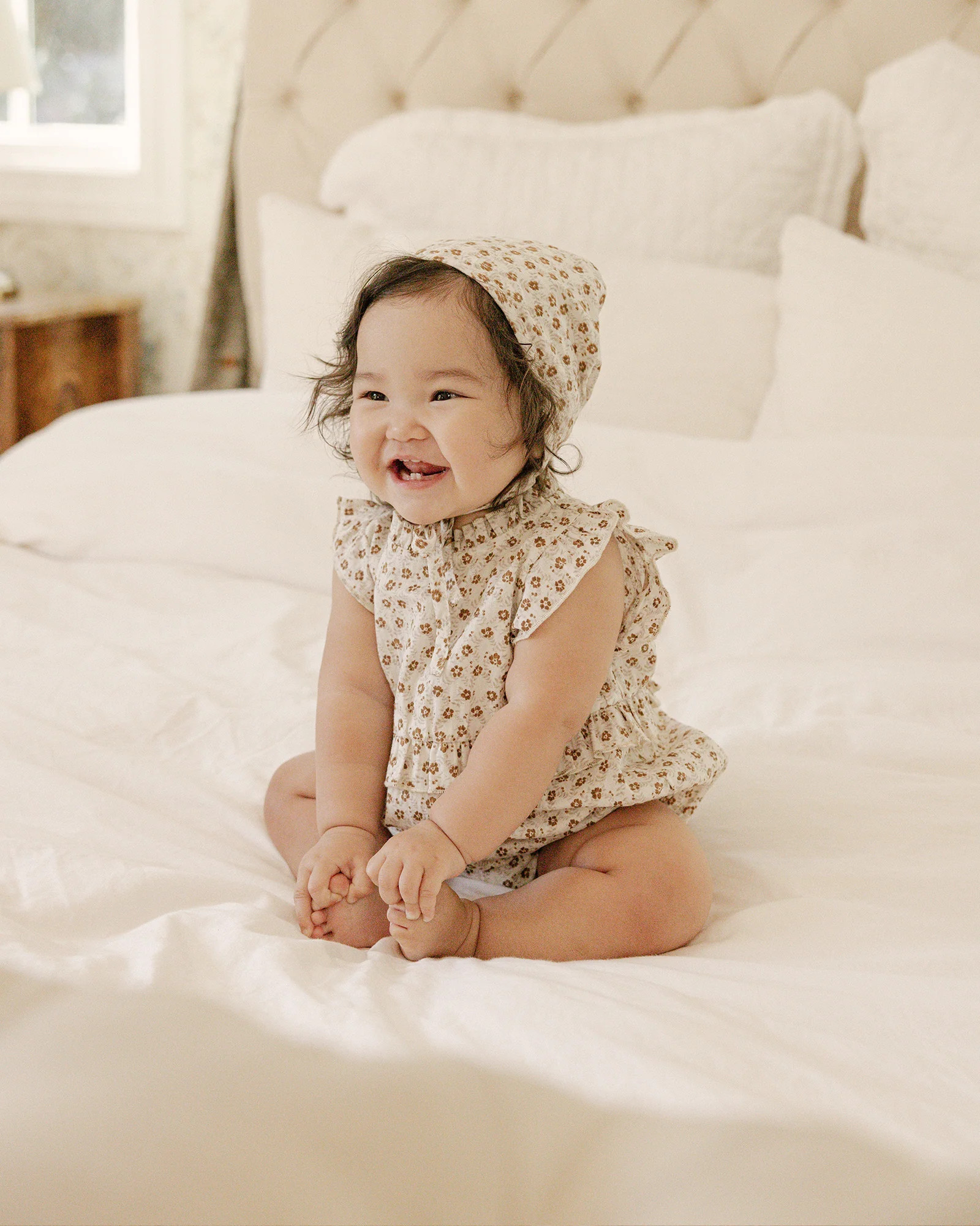 baby bonnet | blue meadow | Noralee