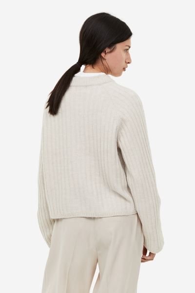 Rib-knit Sweater - Light taupe - Ladies | H&M US | H&M (US + CA)