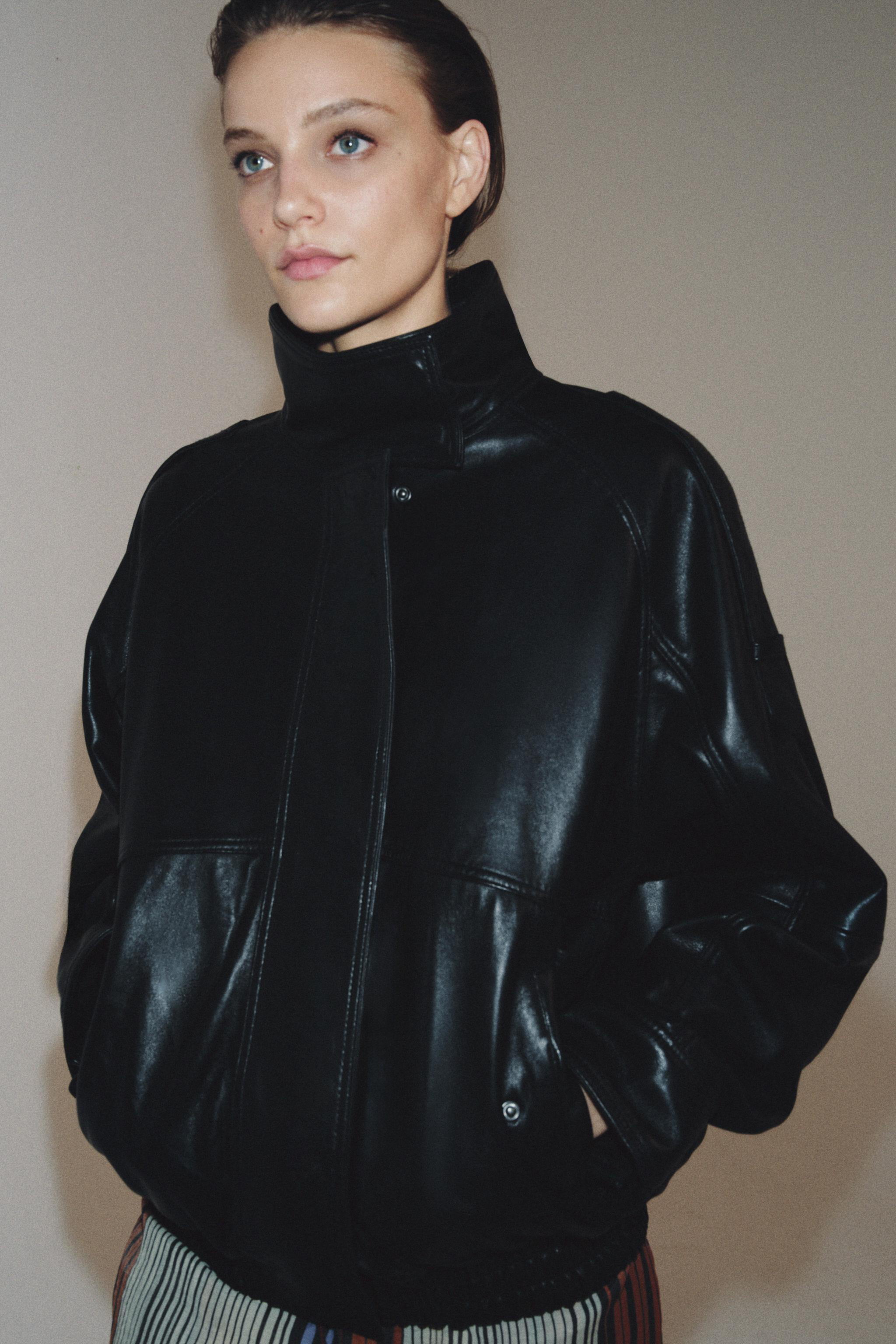 100% LEATHER JACKET ZW COLLECTION | Zara US