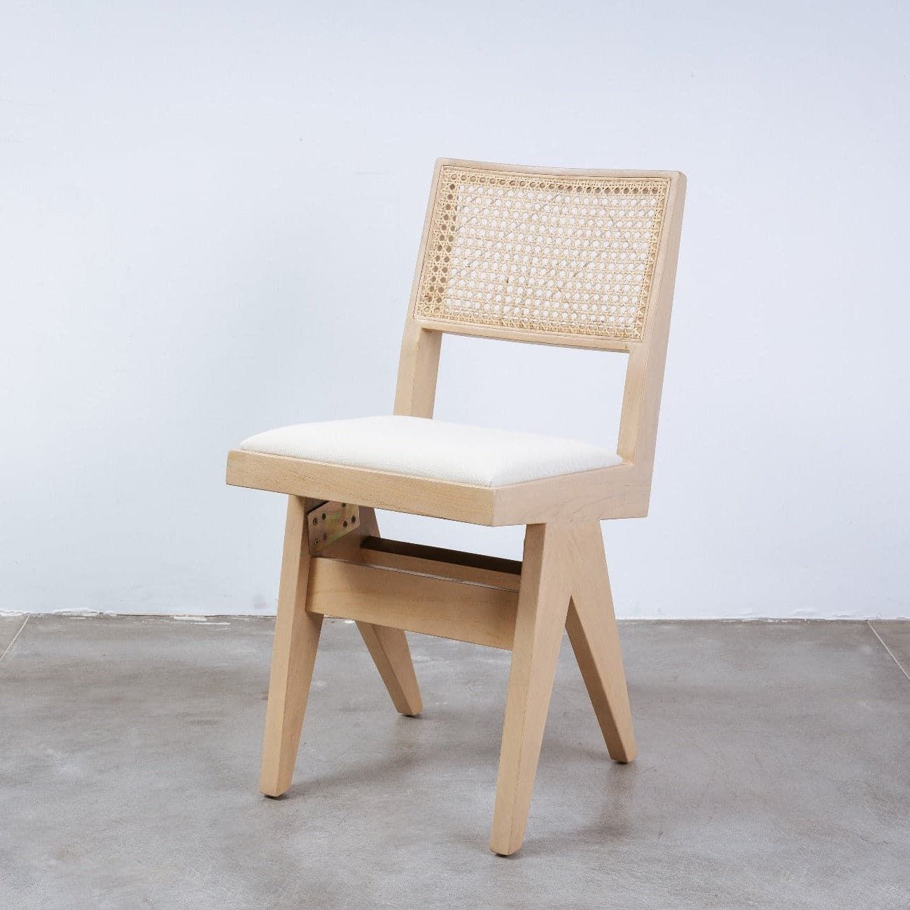 Jeanneret Dining Side Chair with Seat Pad | France and Son