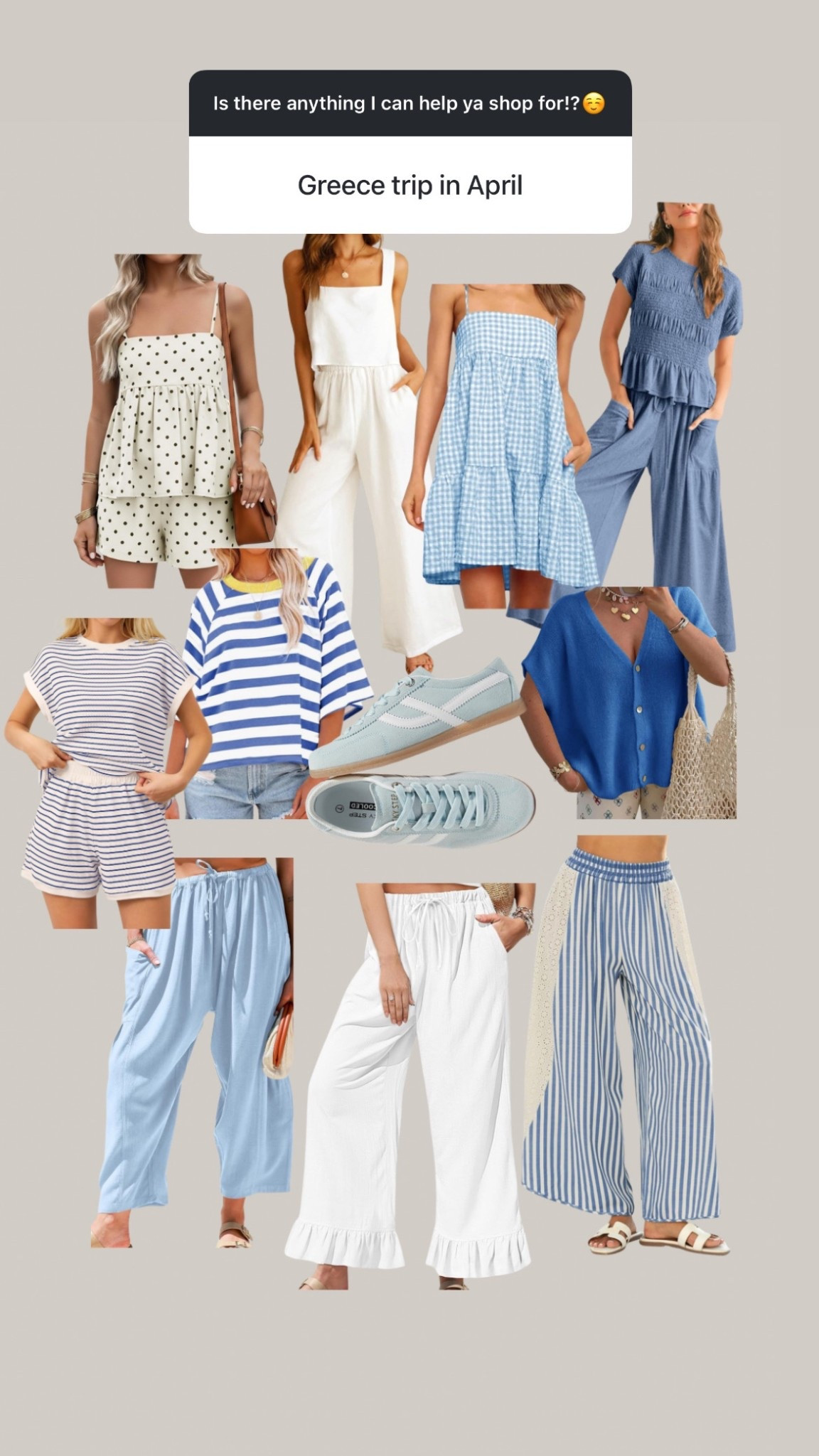 Basically anything blue💙💙Love that these are all fun, easy & comfy outfits that are travel friendly & mom friendly! 

Mom style / mom outfit / mom friendly / post Partum style / blue outfit / Greece outfit / travel outfit / comfy mom outfit / fun pants / comfy pants / soft pants / spring pants / striped top / polka dot matching set / blue / flowy pants 

#LTKmomlife #LTKTravel #LTKootd