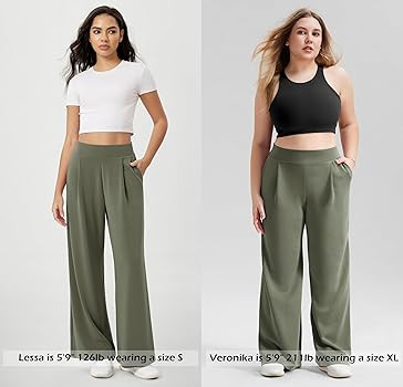 ODODOS Modal Soft Wide Leg Pants for Women High Waist Casual Relaxed Pants with Pockets-27/29"/ 3... | Amazon (US)