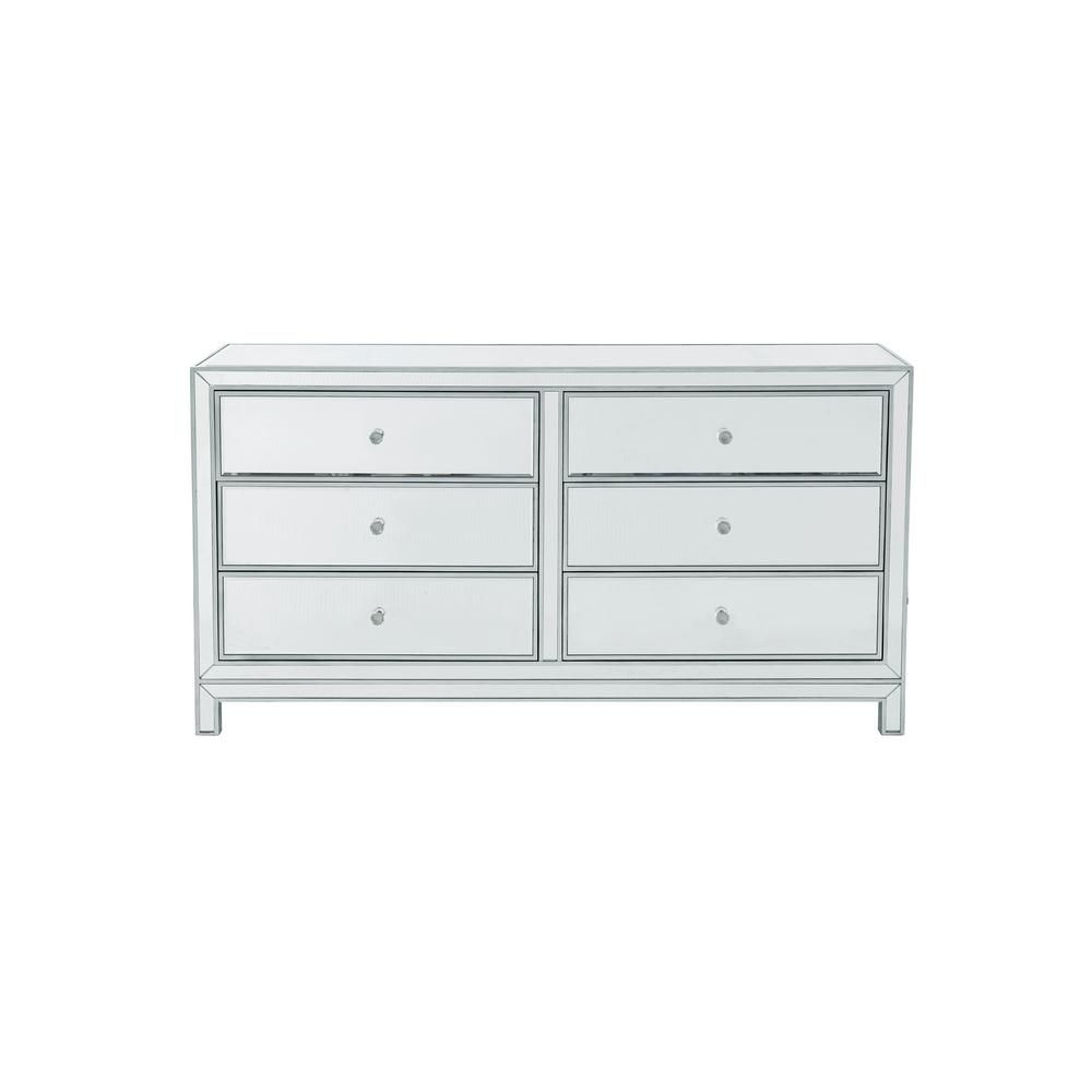 New32 in. H x 60 in. W x 18 in. D Timeless Home 6-Drawer in Antique Silver Cabinet | The Home Depot