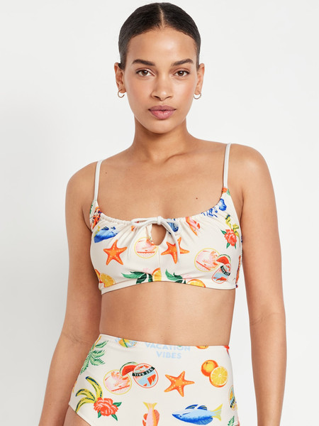 Matte Ruched Bikini Swim Top | Old Navy (US)