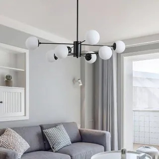 Sputnik Chandelier 8 Lights Modern Black Ceiling Light - Black | Bed Bath & Beyond