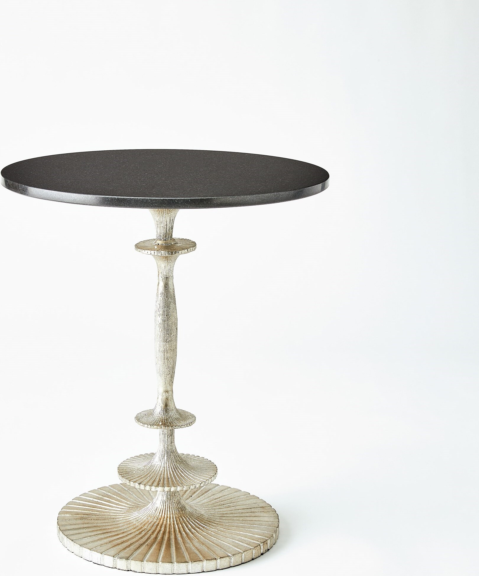 Fluted Side Table In Silver Leaf | 1stopbedrooms