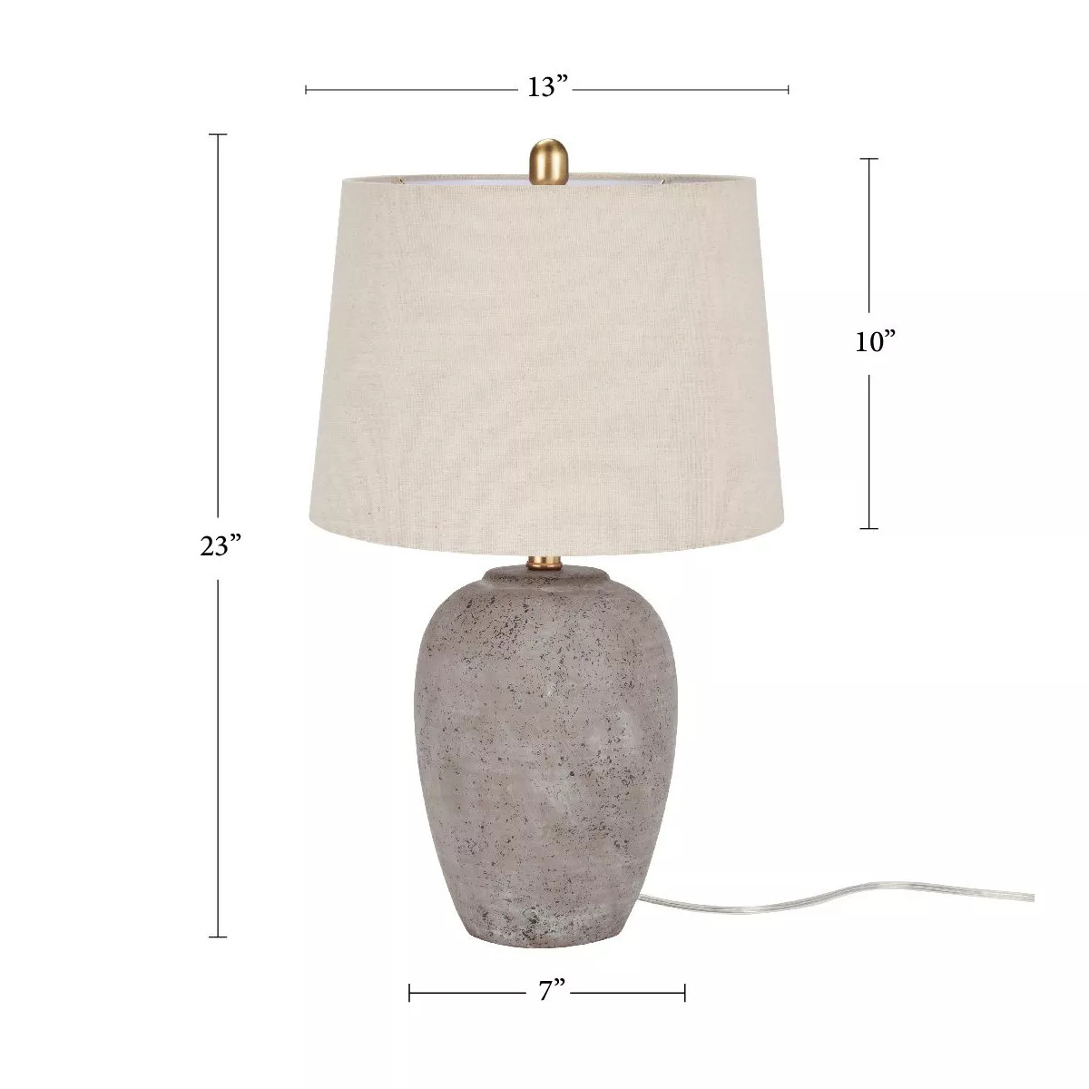 23" Brown Unglazed Ceramic Urn Table Lamp - Nourison | Target