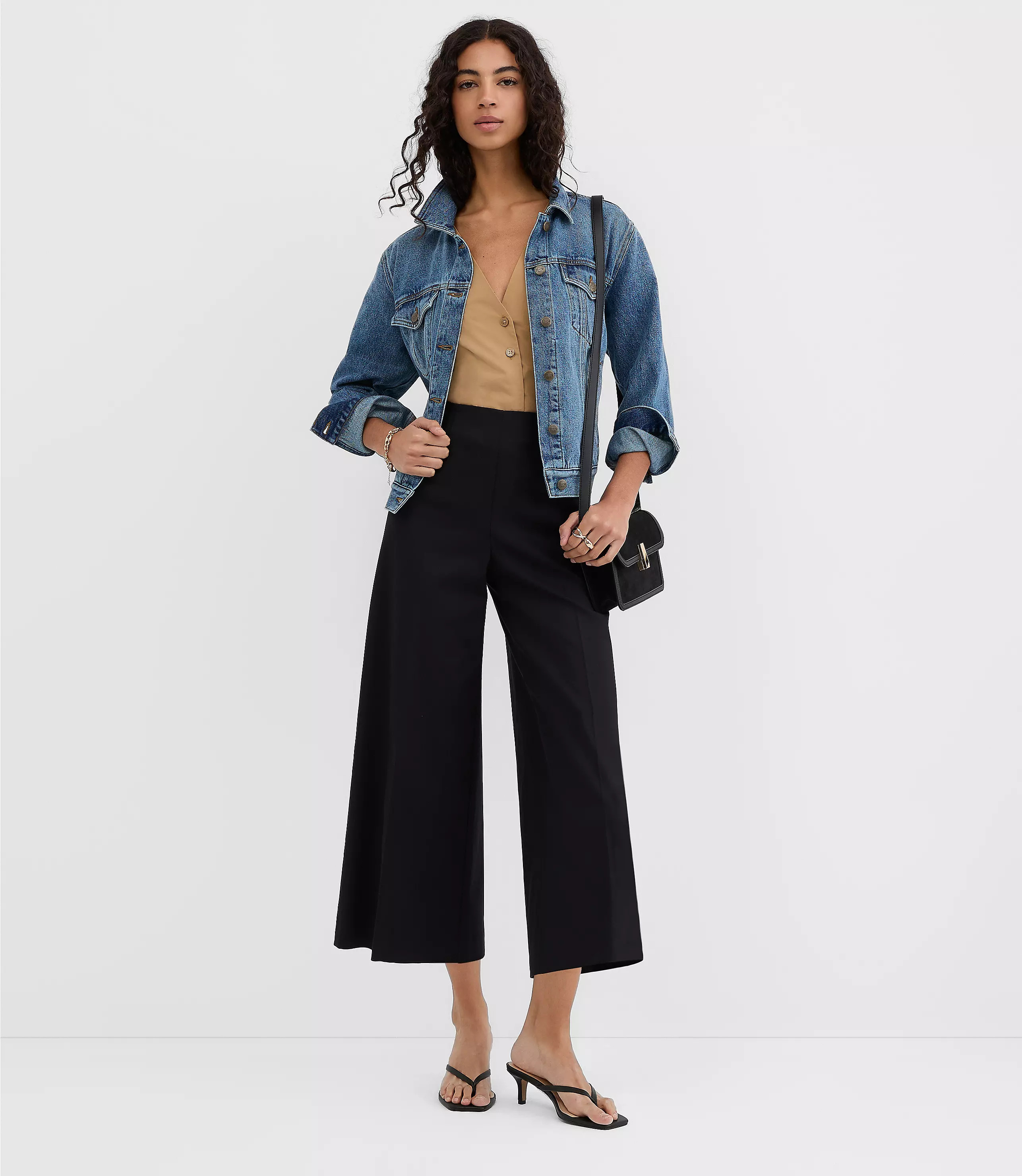 Darted Side Zip Culottes | LOFT
