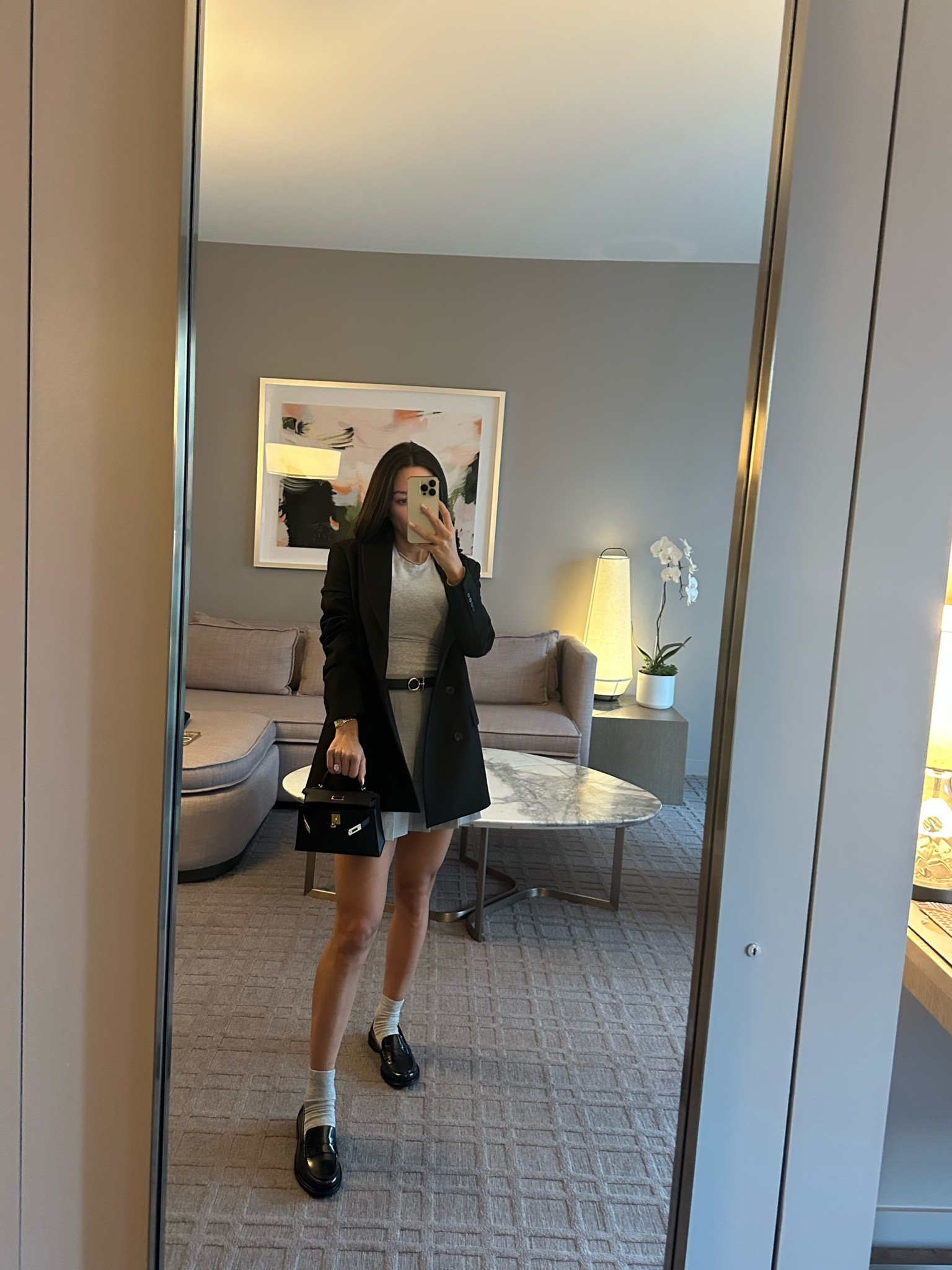 Blazer xxs
Top small
Skirt 0

#LTKHoliday #LTKStyleTip #LTKSeasonal