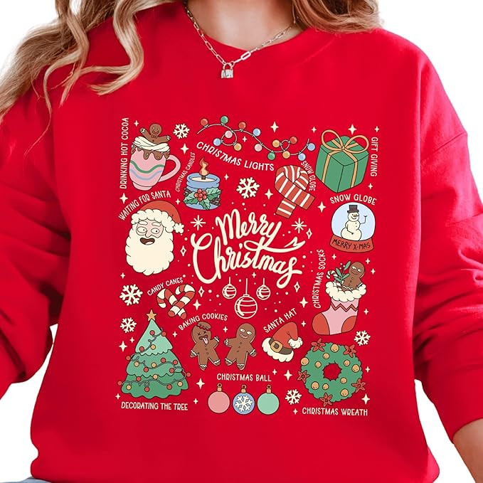 Christmas Graphic Essentials Sweatshirt, Merry Christmas Socks Tee, Family Matching Christmas Paj... | Amazon (US)