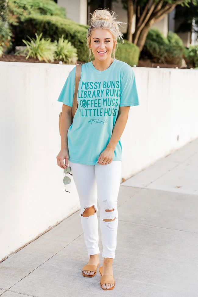 Teacher Life Chalky Mint Graphic Tee | Pink Lily