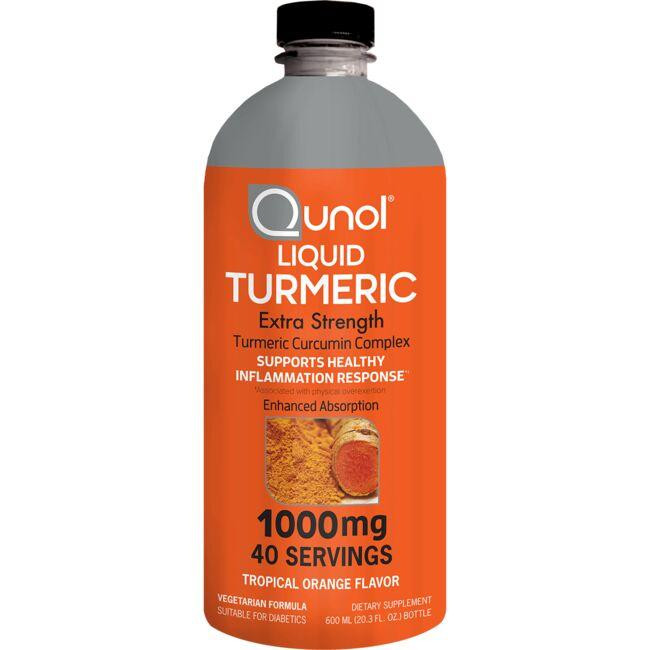 Qunol Liquid Turmeric Extra Strength - Tropical Orange Vitamin | 1000 mg 20.3 fl oz Liquid | Swanson