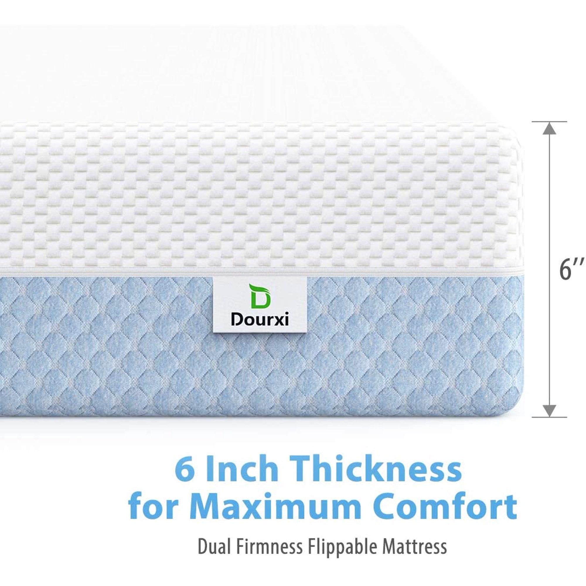 Dourxi Dual Sided Crib and Toddler Mattress, 6 inch 2-in-1 Foam Baby Mattress for Standard Size C... | Walmart (US)