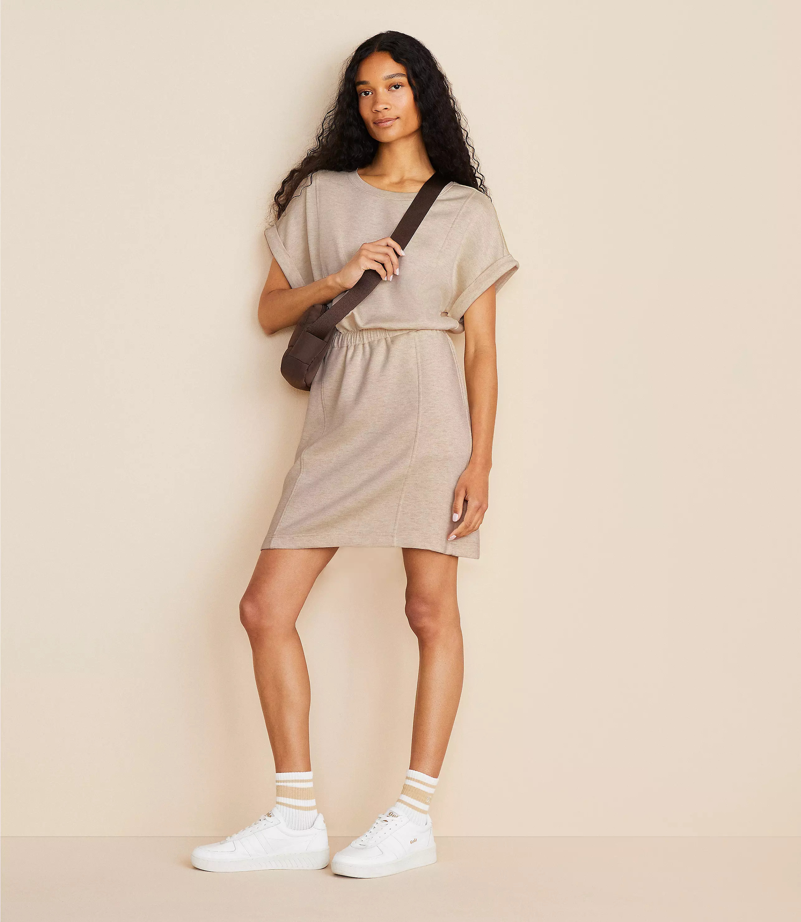Lou & Grey Heathered Scubasoft Mini Pocket Dress | LOFT