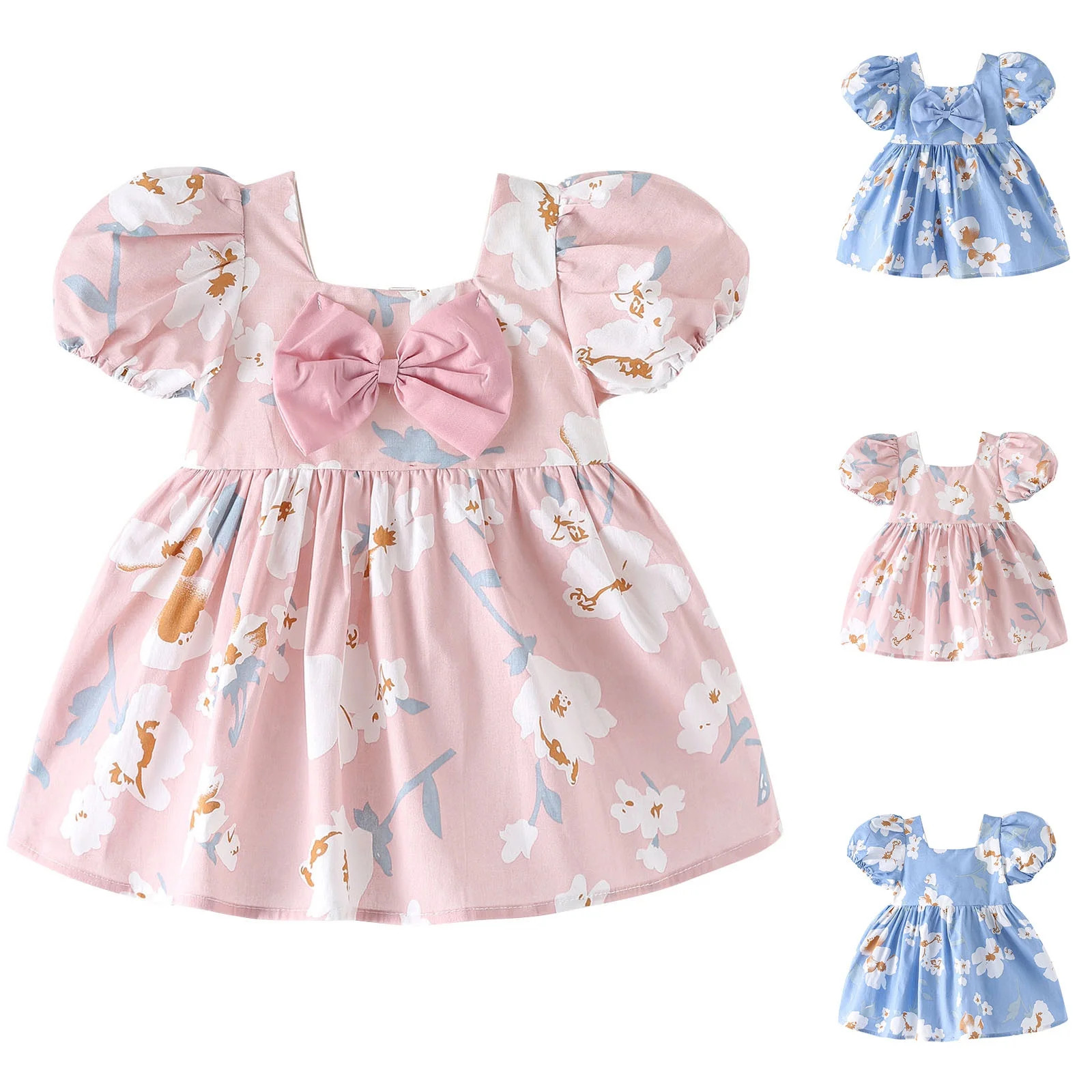 Bovxnpu Summer Toddler Girls Dresses, Girls Casual Cotton Dress with Short Sleeves, Toddler Kids ... | Walmart (US)