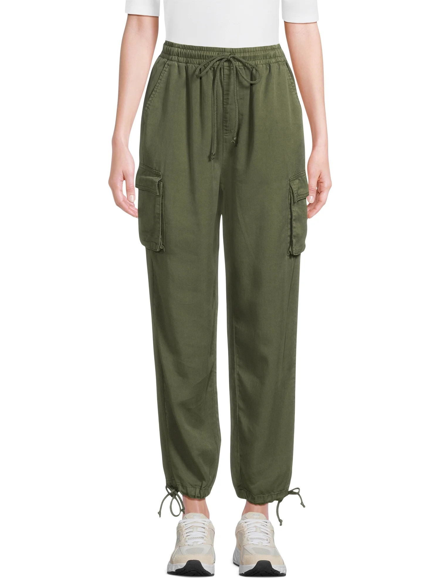 Time and Tru Women's Parachute Cargo Jogger Pants, 28" Inseam, Sizes XS-XXXL | Walmart (US)
