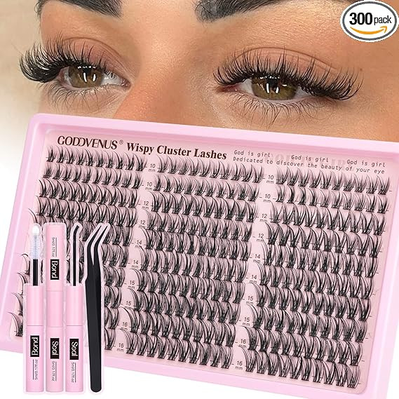 Lash Clusters Kit Wispy Eyelash Clusters Lashes Natural DIY Lash Extension Kit 10-16mm Cluster Ey... | Amazon (US)
